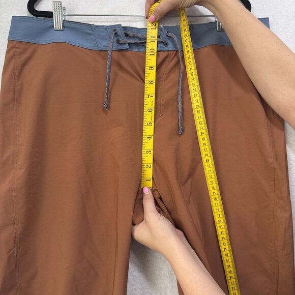 Patagonia Hydro Series Boardshorts Mens 35 Brown Blue Swim Trunks Recycled Eco - Picture 6 of 15